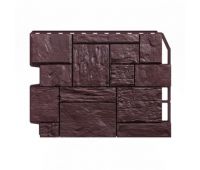 Фасадные панели (цокольный сайдинг) Туф тёмно-коричневый Фасадные панели (цокольный сайдинг) Туф тёмно-коричневый