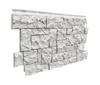 Фасадные панели (цокольный сайдинг) коллекция камень дикий - Мелованный белый Фасадные панели (цокольный сайдинг) коллекция камень дикий - Мелованный белый