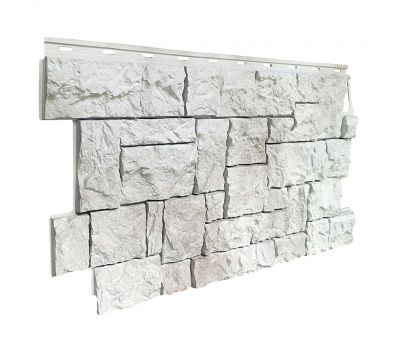 Фасадные панели (цокольный сайдинг) коллекция камень дикий - Жемчужный от производителя  Fineber по цене 740 р