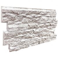 Фасадные панели (цокольный сайдинг) коллекция Скала - Мелованный белый