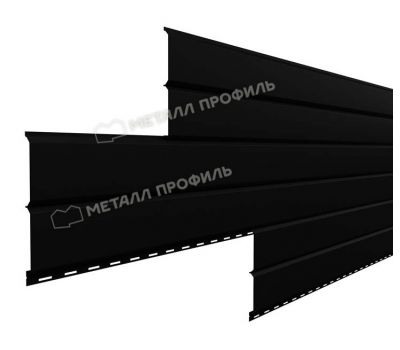 Металлический сайдинг Lбрус-15х240 (PURMAN-20-9005-0.5) Черный тёмный от производителя  Металл Профиль по цене 1 550 р